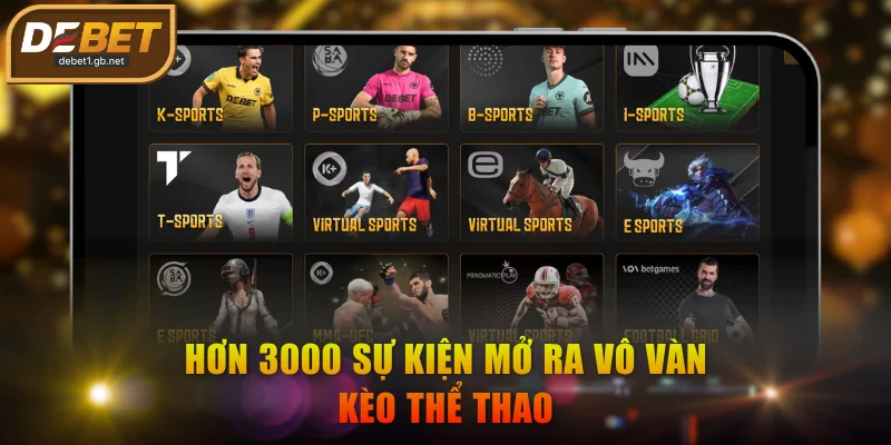 Hơn 3000 sự kiện mở ra vô vàn kèo thể thao