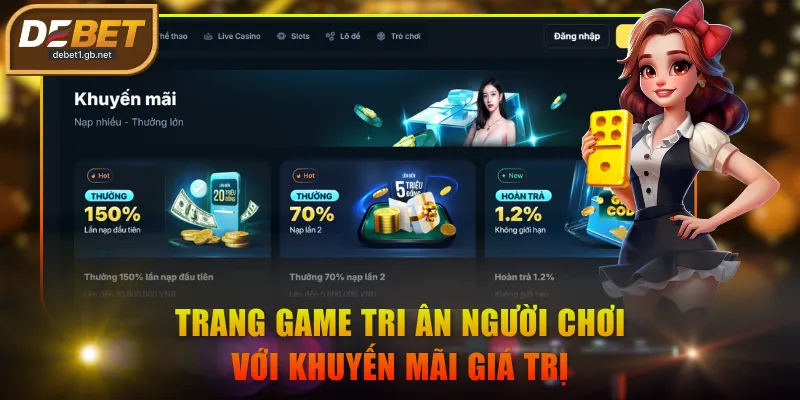 Trang game tri ân người chơi với khuyến mãi giá trị